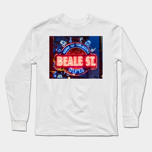 Beale Street Home of the Blues Long Sleeve T-Shirt by jforno